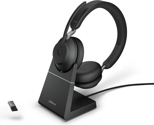 Produktbild Jabra Headset Evolve2 65 Duo UC Schwarz, USB-A, Ladestation (Kabellos, USB-A)