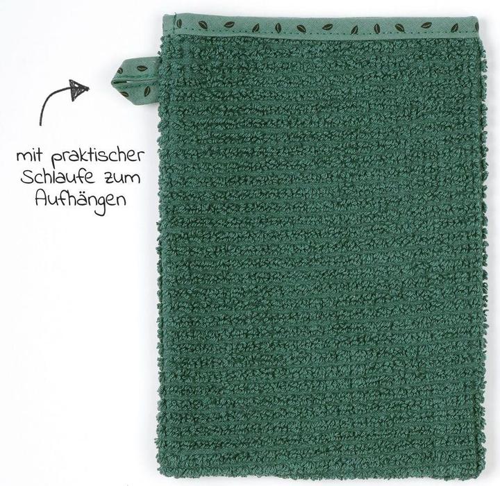 Produktbild Baby-Waschlappen & Waschhandschuhe Waschhandschuh 3er Pack Bio-Baumwolle - Uni Piniengrün