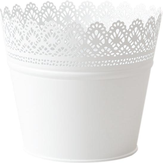 Actual product image Esmée Flower pot, planter with lace, sheet metal (18 cm)