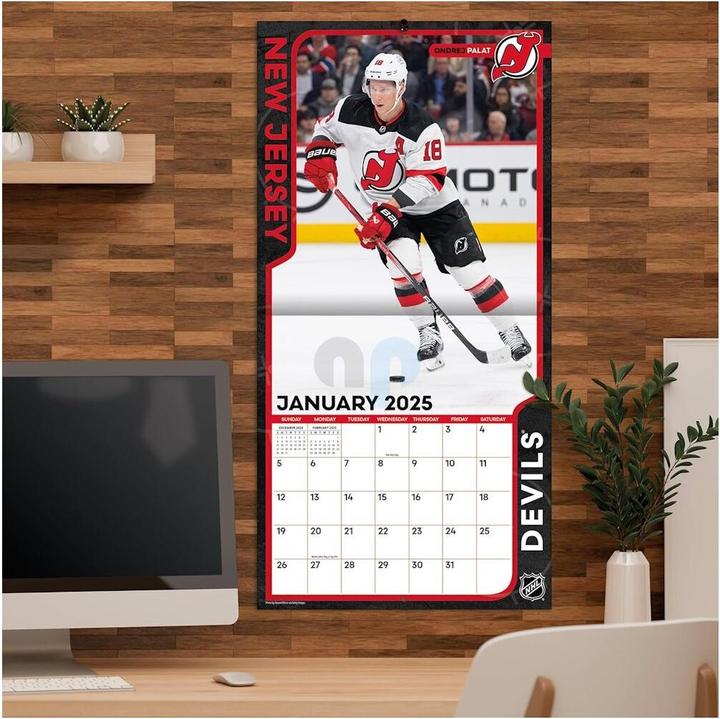 Actual product image NHL - New Jersey Devils - 30.5 x 30.5 cm team wall calendar 2025 (30.5 x 30.5 cm, French, Italian, Spanish, German, English)