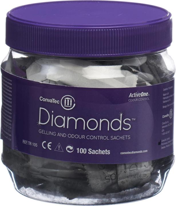 Produktbild ConvaTec Superabsorber und Geruchsbanner Sachets Aktivkohle flüssige Darmausscheidungen (100 Stück, 1452 ml, 345 g)