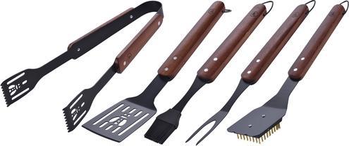 Laguiole BBQ SET RUBBER WOOD BLACK PARTS 5 Stück