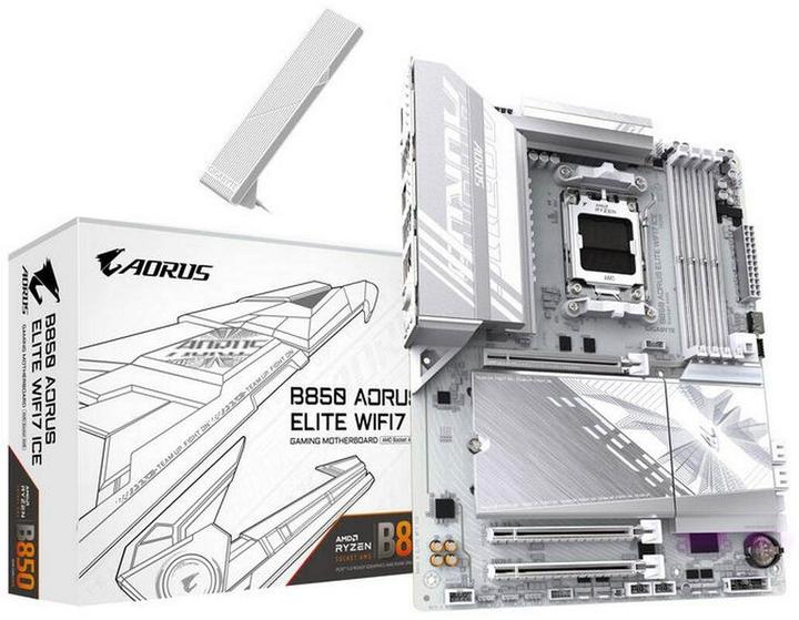 Actual product image Gigabyte B850 AORUS Elite WIFI7 ICE (AM5, AMD B850, ATX)