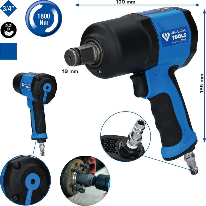 Image du produit Brilliant Tools BT160200 Clé à chocs pneumatique 3/4 (Air comprimé)