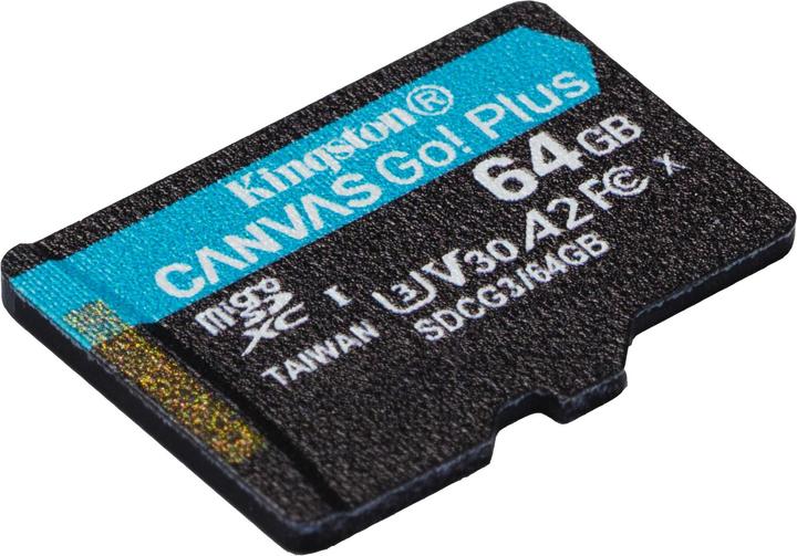 Actual product image Kingston Canvas Go! Plus microSD, without adapter (64 GB, microSDXC, U3, UHS-I)
