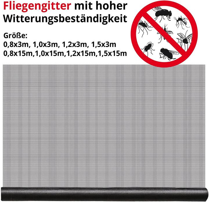 Karat Fliegengitter Fiberglas mit Kunststoffbeschichtung 0,8x3 m