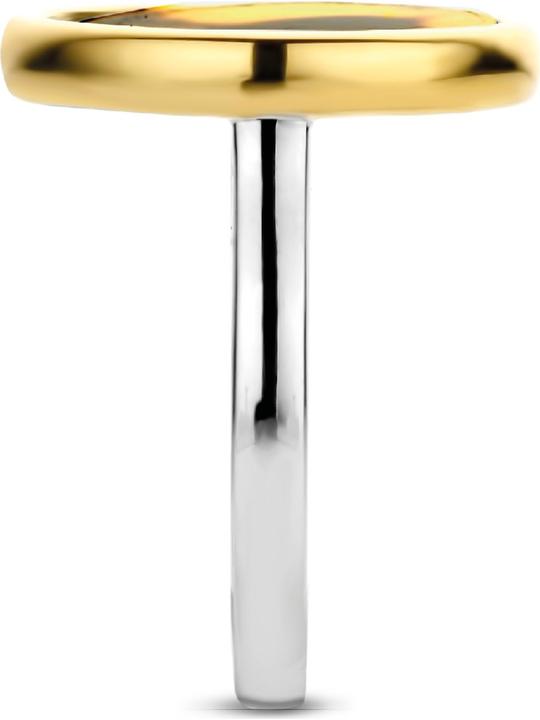 Actual product image Ti Sento Milano Ring tortoiseshell bicolour yellow gold plated 12208TU (54, 925 Silver)