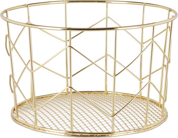 Actual product image Relaxdays Round Wire Mesh Basket (1 x, 22 x 22 x 12.5 cm)