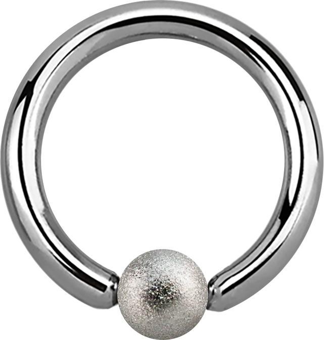 Produktbild Star Piercing Ball Closure Ring silber gesprenkelt (ohne Messing, Chirurgenstahl 316L)