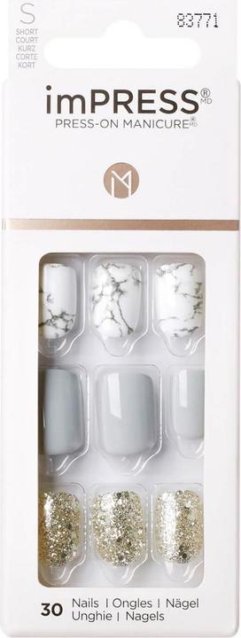 Actual product image KISS Nails - imPress Knock Out (Artificial nails, Grey, White)
