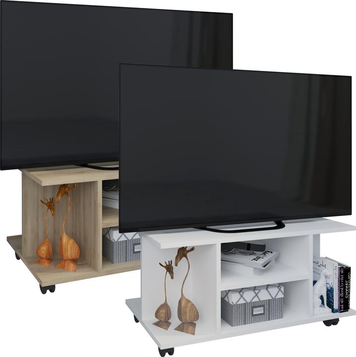 Produktbild VCM Holz TV Lowboard Rollen Fernsehschrank Tisch Konsole rollbar Möbel Fernsehtisch Findalo (80 x 40 x 40 cm)