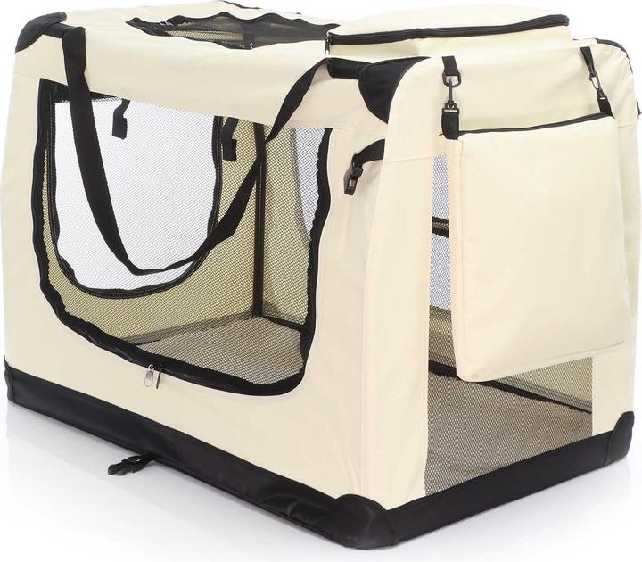 Image du produit Wiltec Fudajo Caisse de transport XXXL Pliable Beige 100x69x69cm Caisse chien Caisse voyage Caisse chat (Chien, Pliable)