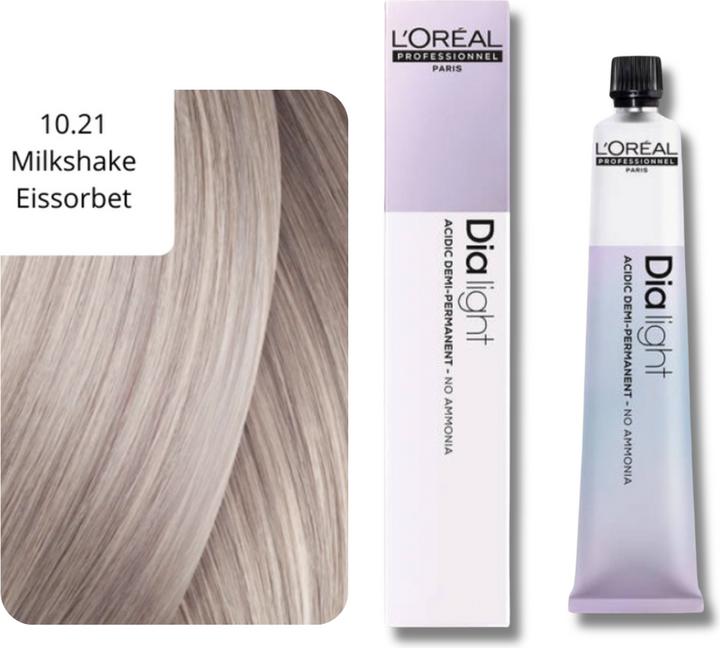 Actual product image L'Oréal Professionnel Dialight hair tint (10,21 milkshake mother-of-pearl silver, blonde, white, silver)