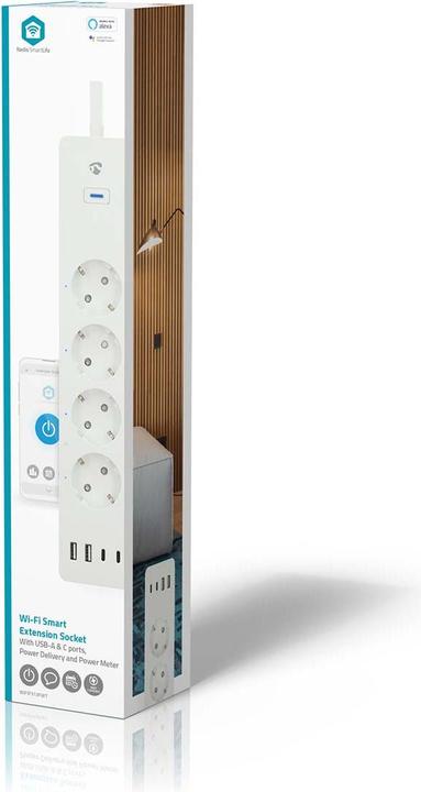 Image du produit Nedis SmartLife Power Strip Wi-Fi | Hybride (CEE 7/7) / USB A / USB-C™ | 16 A | 3680 W | 2.00 m | 0 -