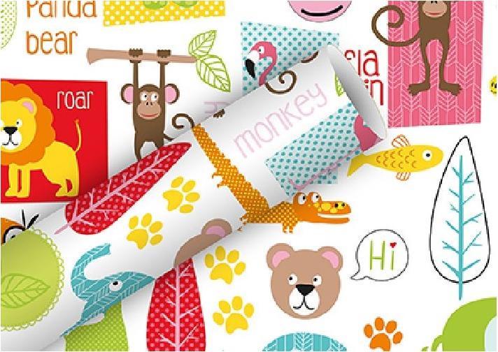 Actual product image Braun + Company Wrapping Paper Roll "Little Ducks" multicoloured 200 x 70 cm (Wrapping paper)