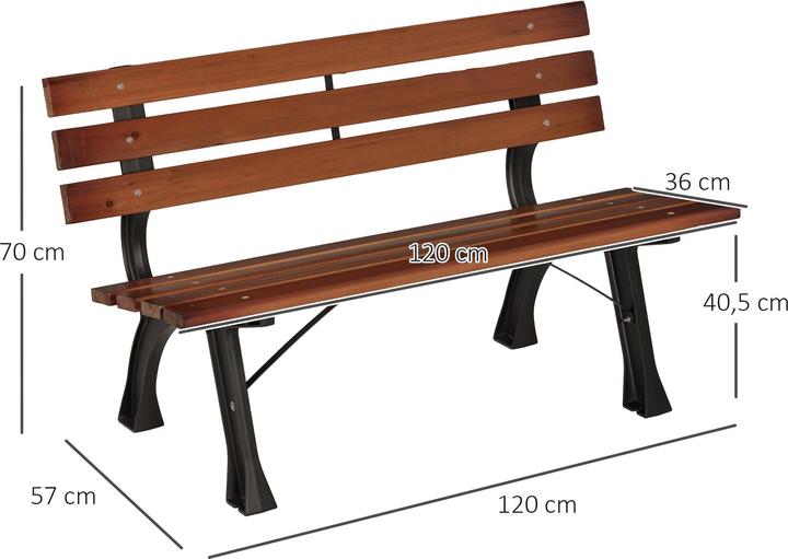 Produktbild Outsunny Gartenbank mit hoher Rückenlehne