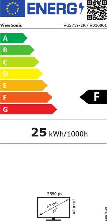 Energie-Label Viewsonic VG2719-2K (2560 x 1440 Pixel, 27")