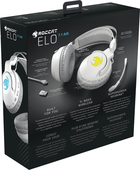 Image du produit Roccat Elo 7.1 Air écouteurs sans fil | Blanc (Sans fil)