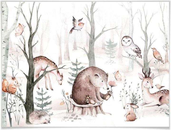 Image du produit Trenddeko Les amis des animaux dans la forêt (100 x 80 cm)