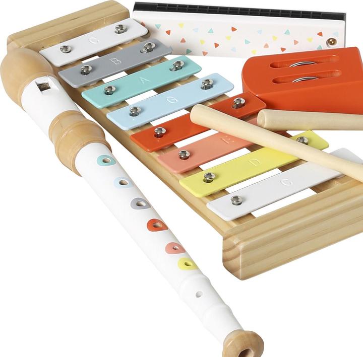 Immagine prodotto Vertbaudet Set di strumenti musicali per bambini da 4 pezzi, legno FSC