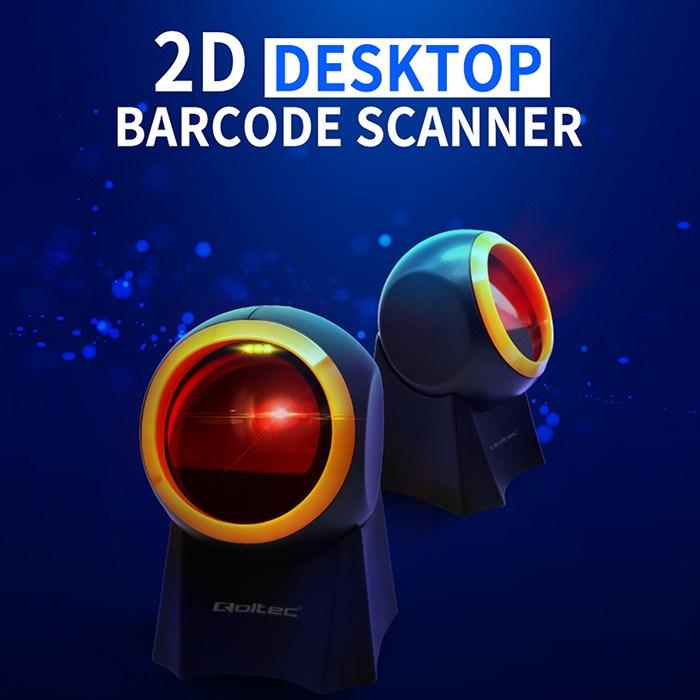 Image du produit Qoltec 50857 Scanner de codes à barres filaire de bureau 1D | 2D (Codes à barres 1D, Codes à barres 2D)