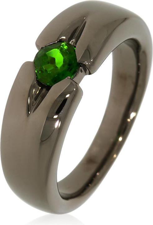 Produktbild Xen Ring mit 5 mm Chromdiopsid ca. 0,50 ct. Black Rhodium (54, 925 Silber)