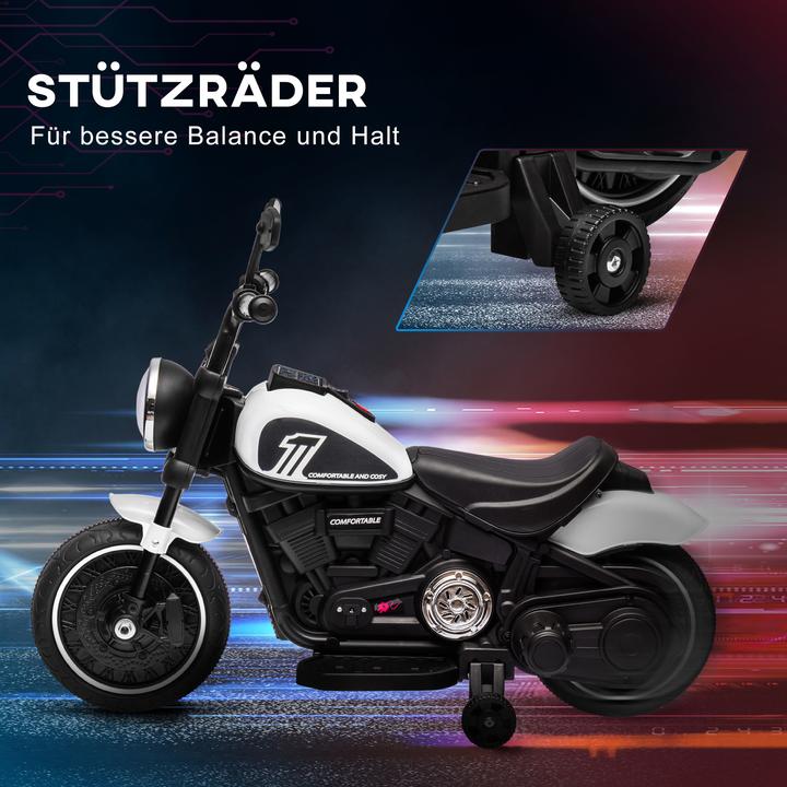Immagine prodotto Homcom Elektromotorrad Kunststoff, Metall Weiss+Schwarz (6 V)