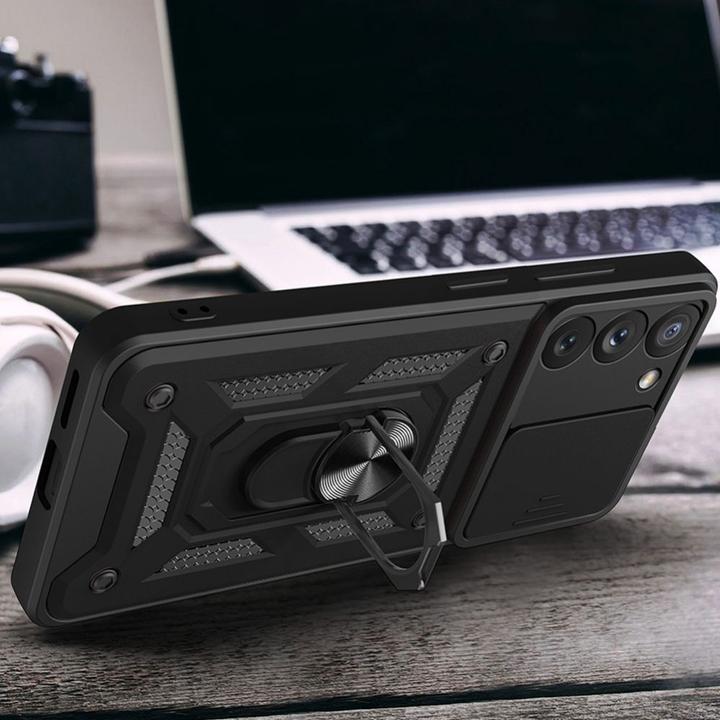 Produktbild Hurtel Hybrid Armor Camshield Hülle für Samsung Galaxy A34 5G gepanzerte Hülle mit Kameraabdeckung schwarz (Samsung Galaxy A34 5G)