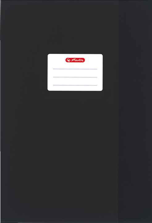 Actual product image Herlitz File protector DIN A4, embossed (raffia), PP, black with glued-on inscription label (A4)