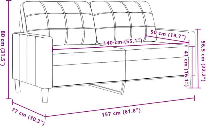Produktbild VidaXL Sofa Garnitur Lounge Sitzgruppe Polstersofa Sessel 2-tlg. Creme Stoff (3-Sitzer, 2-Sitzer)