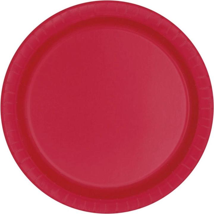 Produktbild Unique Partyteller rot und rubinrot (8 x)