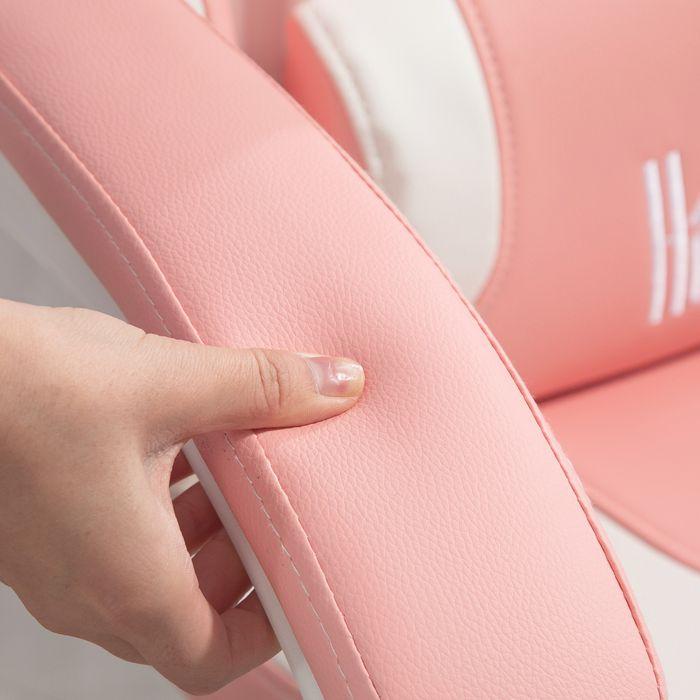 Produktbild Swisshandel24 Gaming Stuhl Ergonomischer Gamer Stuhl mit Lendenwirbelstütze, Fussstütze Rosa