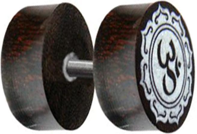 Immagine prodotto Star Piercing Fake Plug Om Knochen aus Tamarind Holz (senza ottone, Organico)