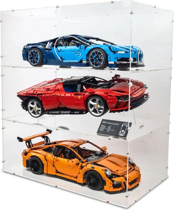 Image du produit iDisplayit Présentoir en acrylique XL pour LEGO® 42083 Bugatti Chiron (avec fond transparent, empilable)