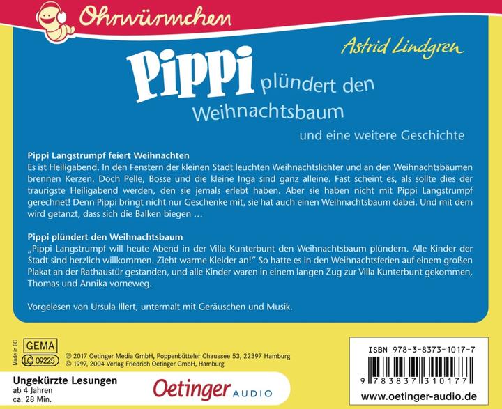 Produktbild Pippi plündert den Weihnachtsbaum (Astrid Lindgren, Kay Poppe, Angelika Kutsch, Frank Gustavus, Deutsch)