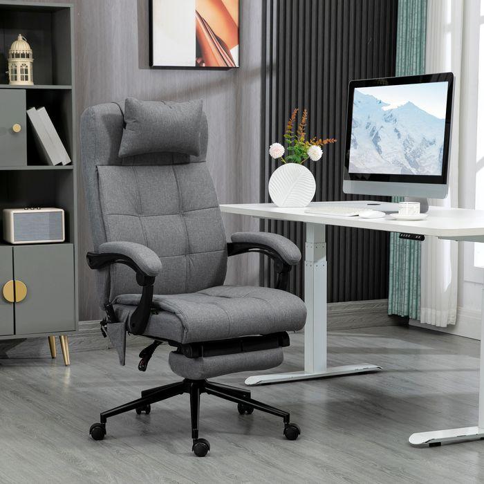 Image du produit Swisshandel24 Siège de bureau avec fonction massage, ergonomique, chauffage lombaire, repose-pieds, repose-tête