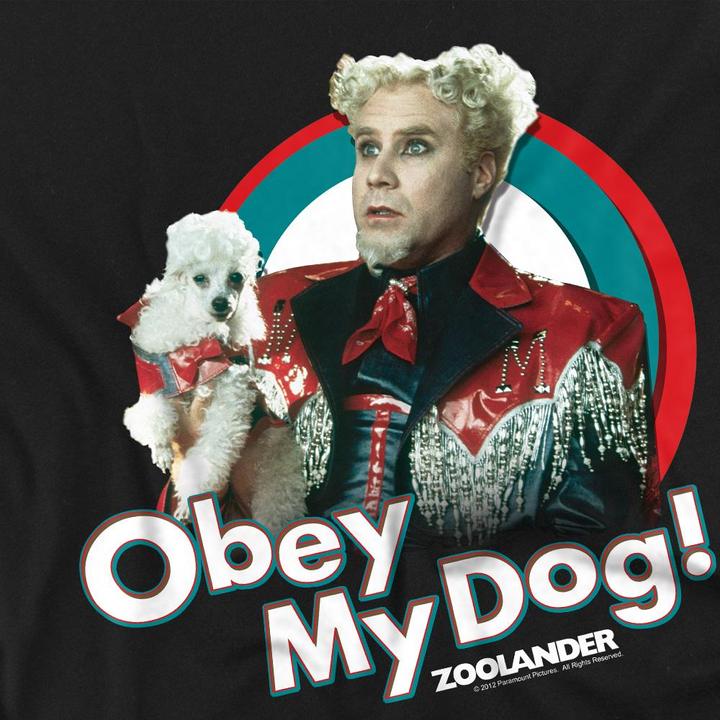 Actual product image Zoolander Unisex Adult Obey My Dog T-Shirt (XXL)