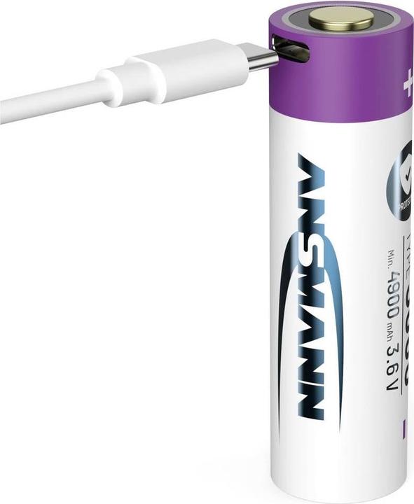 Actual product image Ansmann Li-Ion Akku 21700 5000 mAh mit USB Typ-C Ladebuchse Mignon (AA)-Akku Li- (1 pcs., 21700, 5000 mAh)