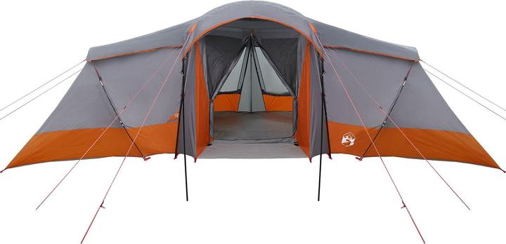 Produktbild VidaXL Familienzelt mit Fenstern Kuppel Grau und Orange für 6 Personen Wasserdicht (Kuppelzelt, 6 Personen)