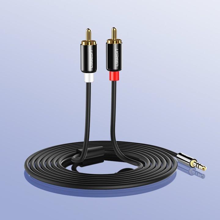Produktbild Ugreen Audiokabel 3,5 mm Miniklinke - 2RCA 3m schwarz (10590) (3 m, 3.5mm Klinke (AUX))