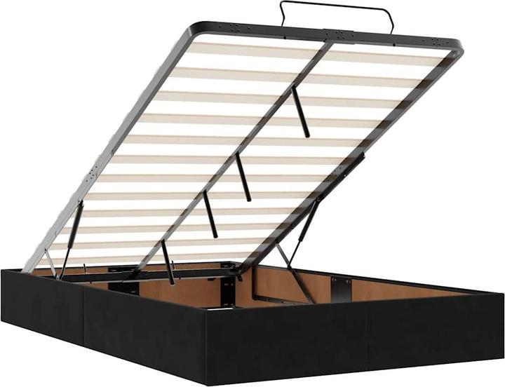 Image du produit VidaXL Ottoman-lit avec matelas Noir 120x200 cm velours Cadre de lit (120 x 200 cm)