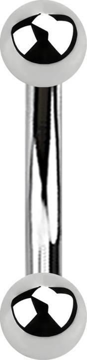 Image du produit Star Piercing Banane femelle argentée avec deux billes (sans laiton, Acier chirurgical 316L)