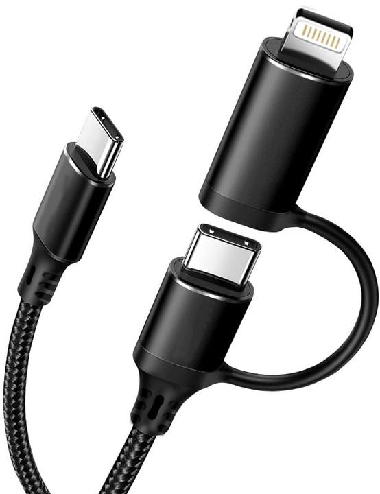 Produktbild PhoneLook Ladekabel 2 in 1 (USB-C auf USB-C + Lightning) für iPhone 15 und vorherige Modelle t (1 m)