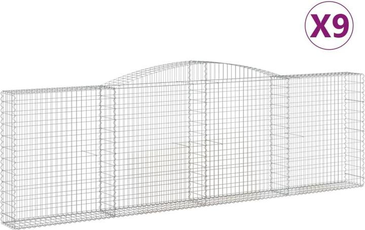Actual product image VidaXL Gabionen mit Hochbogen 9 Stk. 400x30x120/140cm Verzinktes Eisen