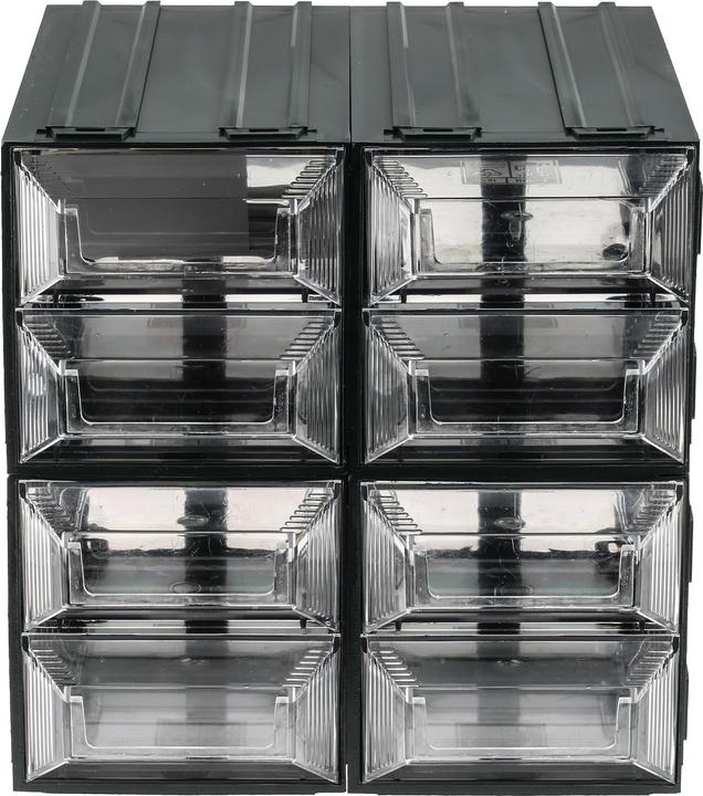 Actual product image Rs Pro Plastic drawer magazine Transparent, 8 drawers, 208mm x 208mm x 222mm