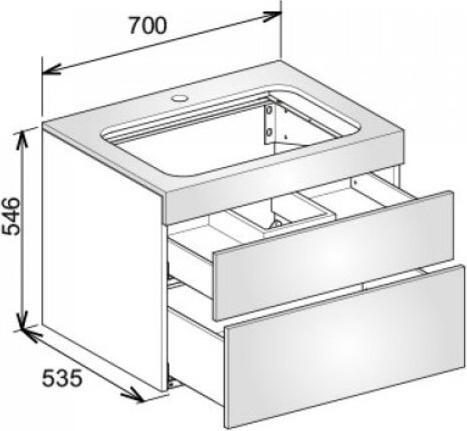 Actual product image Keuco Vanity unit EDITION 400 700x546x535mm m HL-Boh oak ant (70 x 53.5 x 54.5 cm)