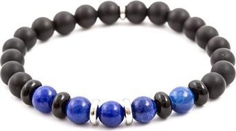 Beneto Bead bracelet made of jade. agate and onyx MINK54 - Length: 19 cm (L) (19 cm, Howlite, Lava Stein)
