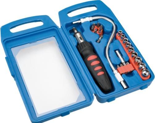 Produktbild TOP Schraubendreher-Bits und Stecknüsse mit Griff 22-tlg. (39D185)