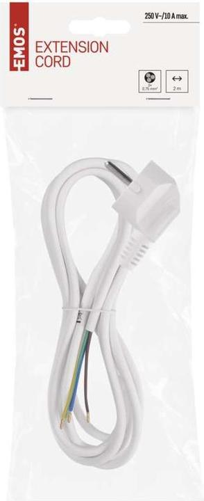 Actual product image Emos Mains cable PVC 3x 0.75mm2, 2m, white (2 m)