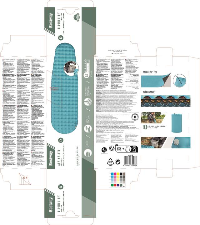 Immagine prodotto Bestway Cuscino gonfiabile AlpineLite™ per sacchi a pelo mummia 183 x 51 x 7,5 cm